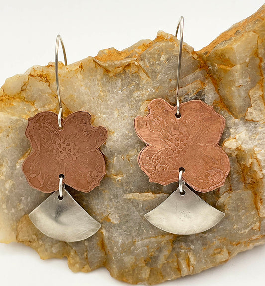 Dogwood Days Earrings - Copper