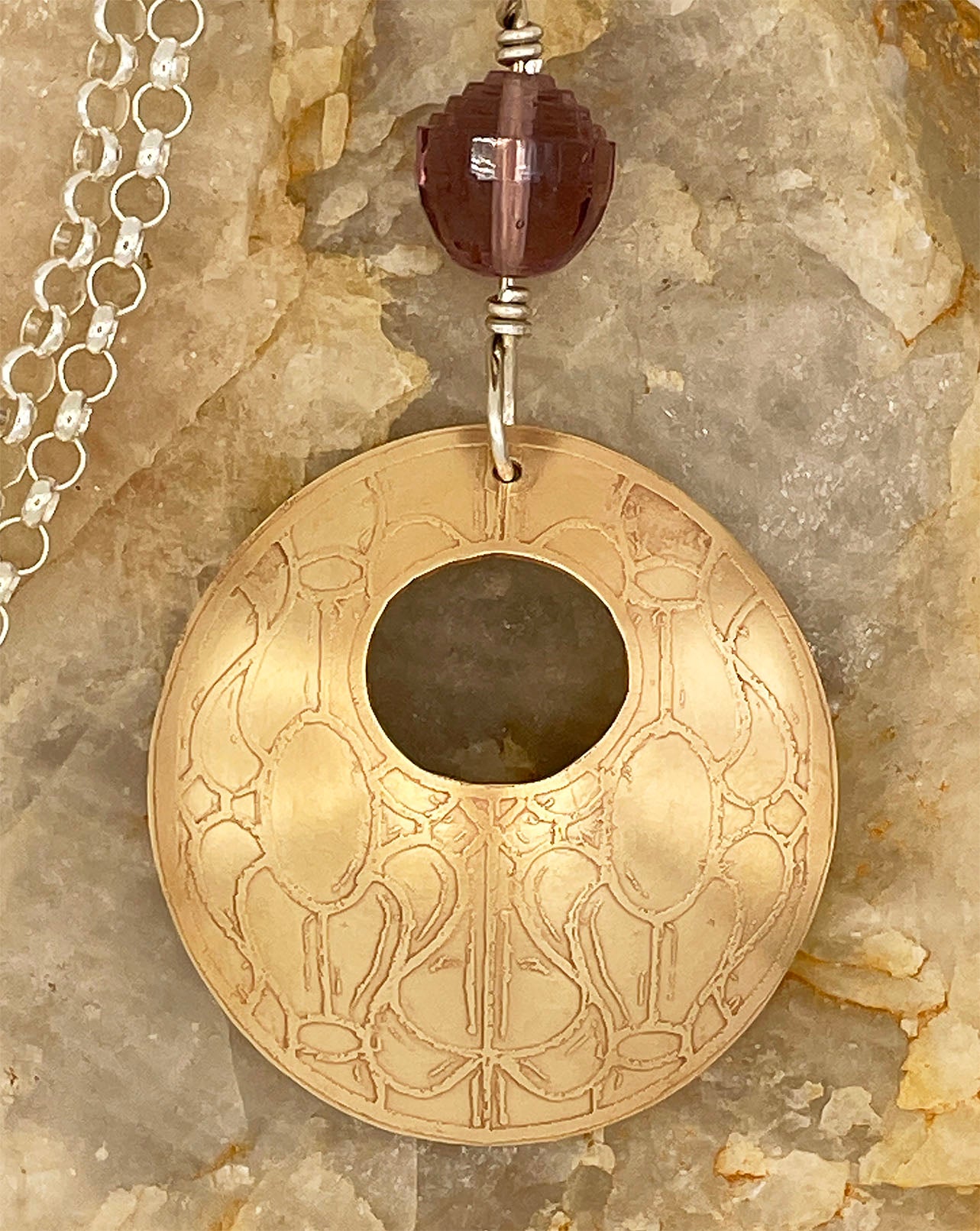 Looking Within Necklace - Brass